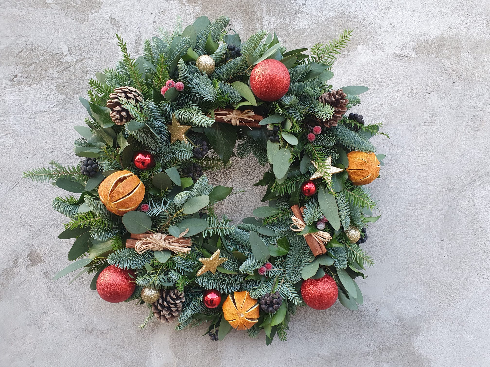 Red and Gold Christmas Wreath