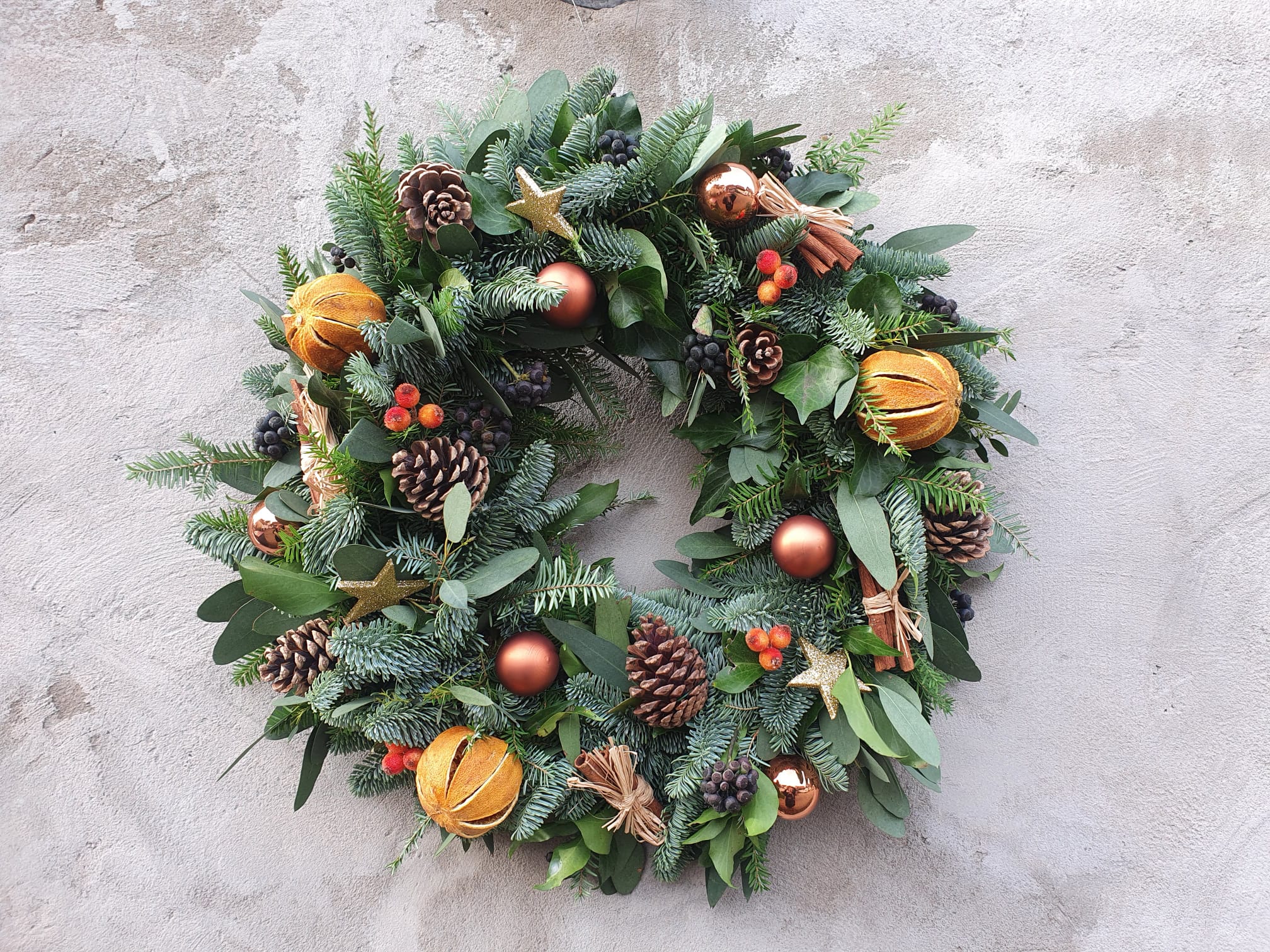 Copper Christmas Wreath